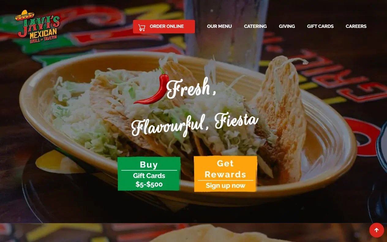 Javis Mexican Grill + Tavern website