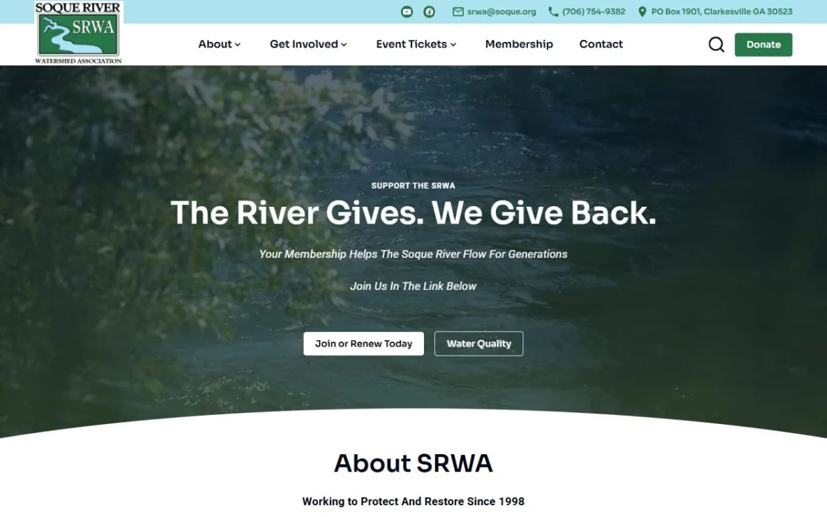Soque River Watershed Association website
